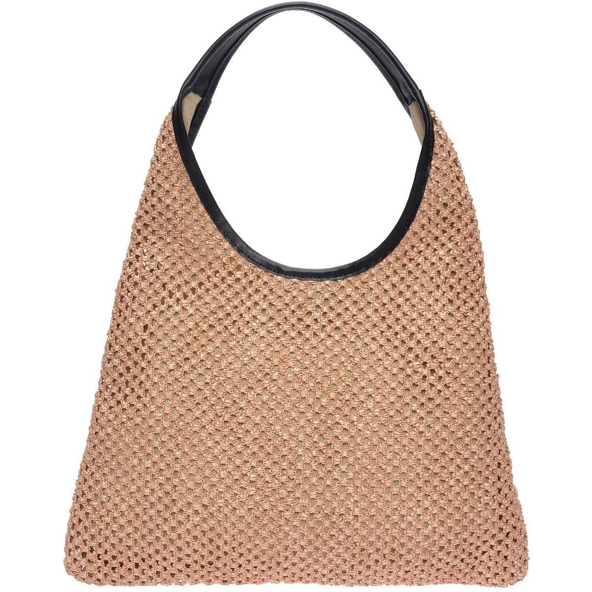 Minimalistische geflochtene Stroh-Hobo-Tasche