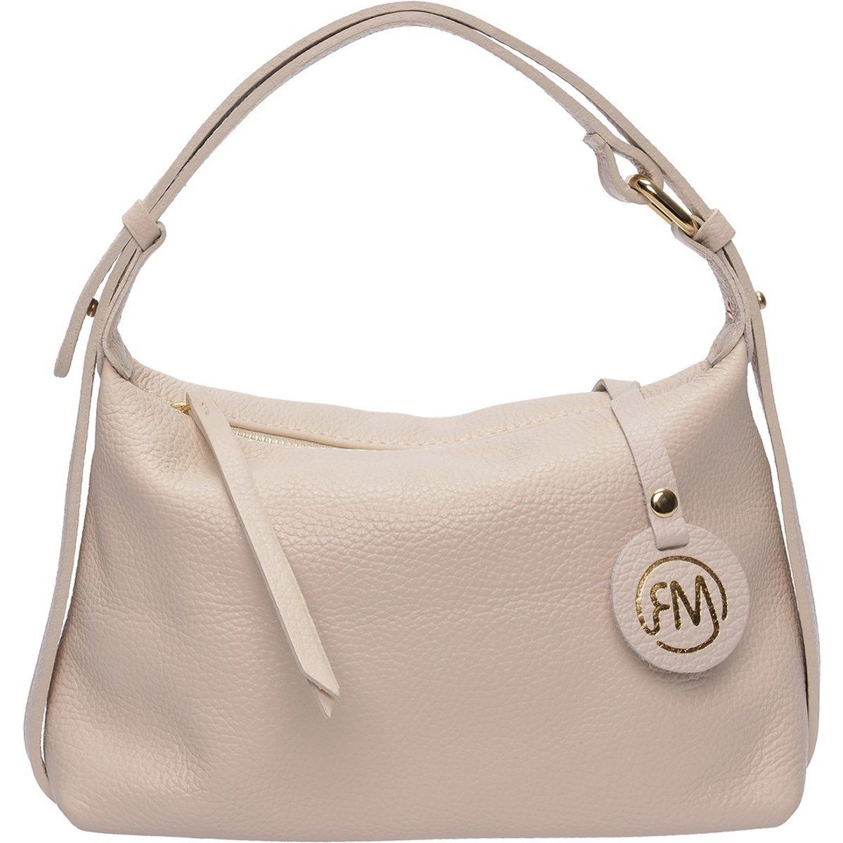 Hobo-Schultertasche aus genarbtem Leder