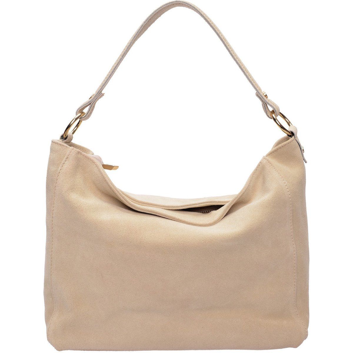 Minimalistische Wildleder-Schultertasche