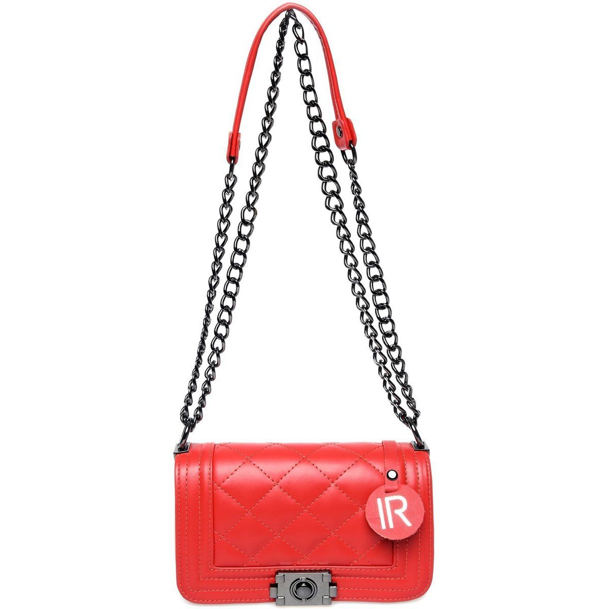 Gesteppte Schultertasche aus Leder