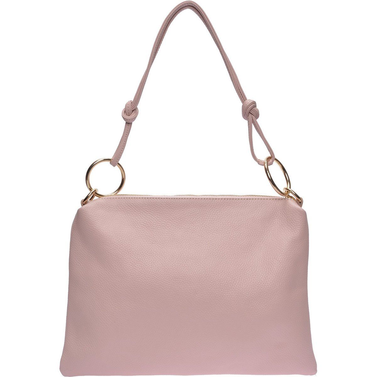 Schultertasche aus genarbtem Leder mit Knoten