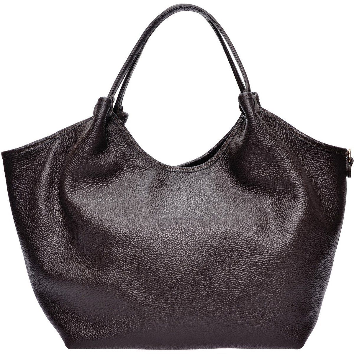 Lässiger Shopper aus genarbtem Leder