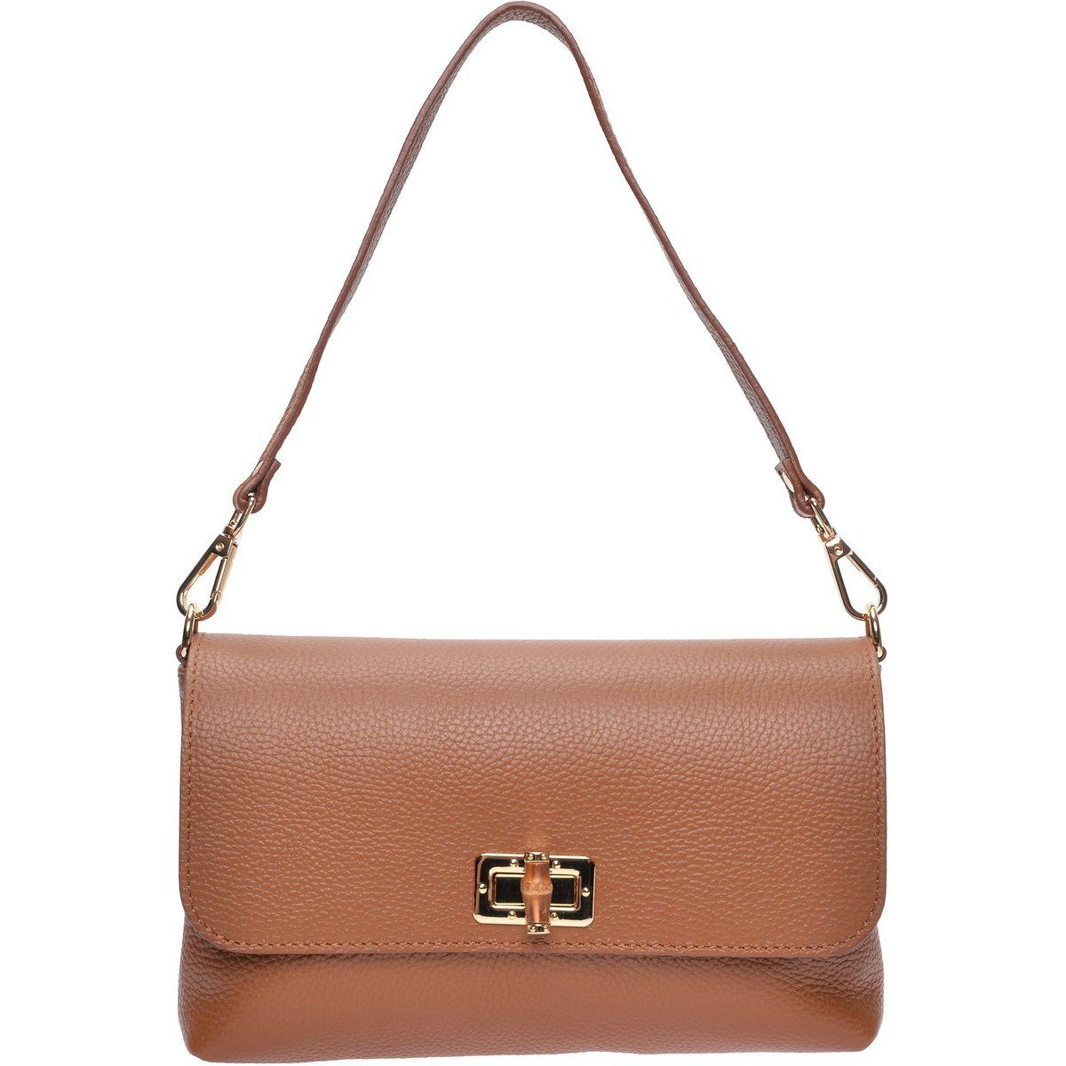 Ledertasche mit Bambus-Drehverschluss
