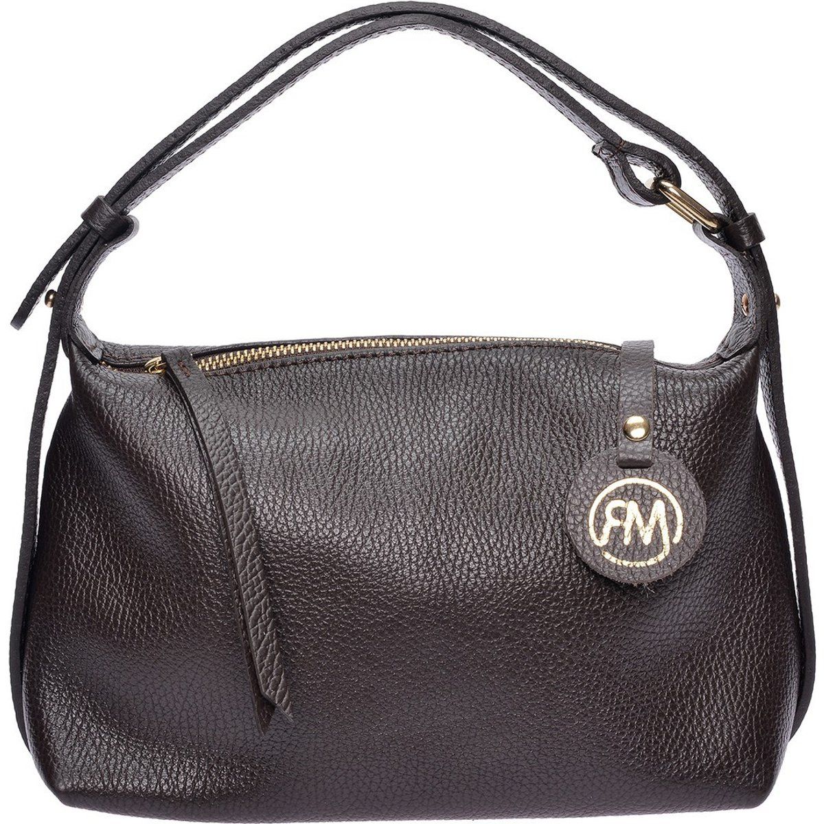 Minimalistische Schultertasche aus genarbtem Leder