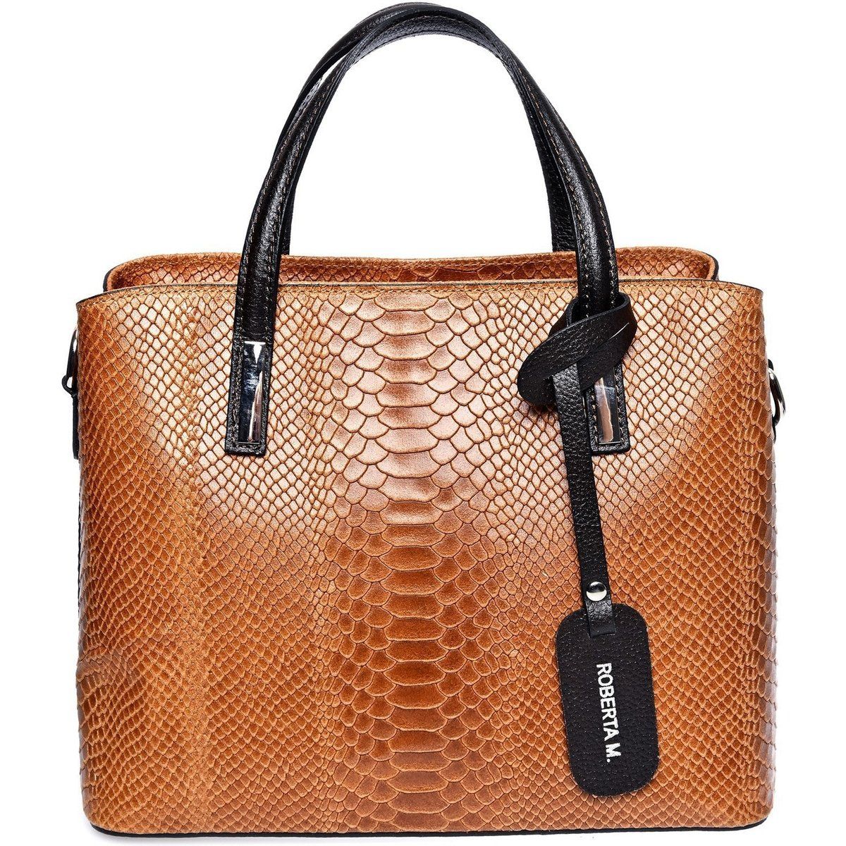 Ledertasche mit Schlangenprägung