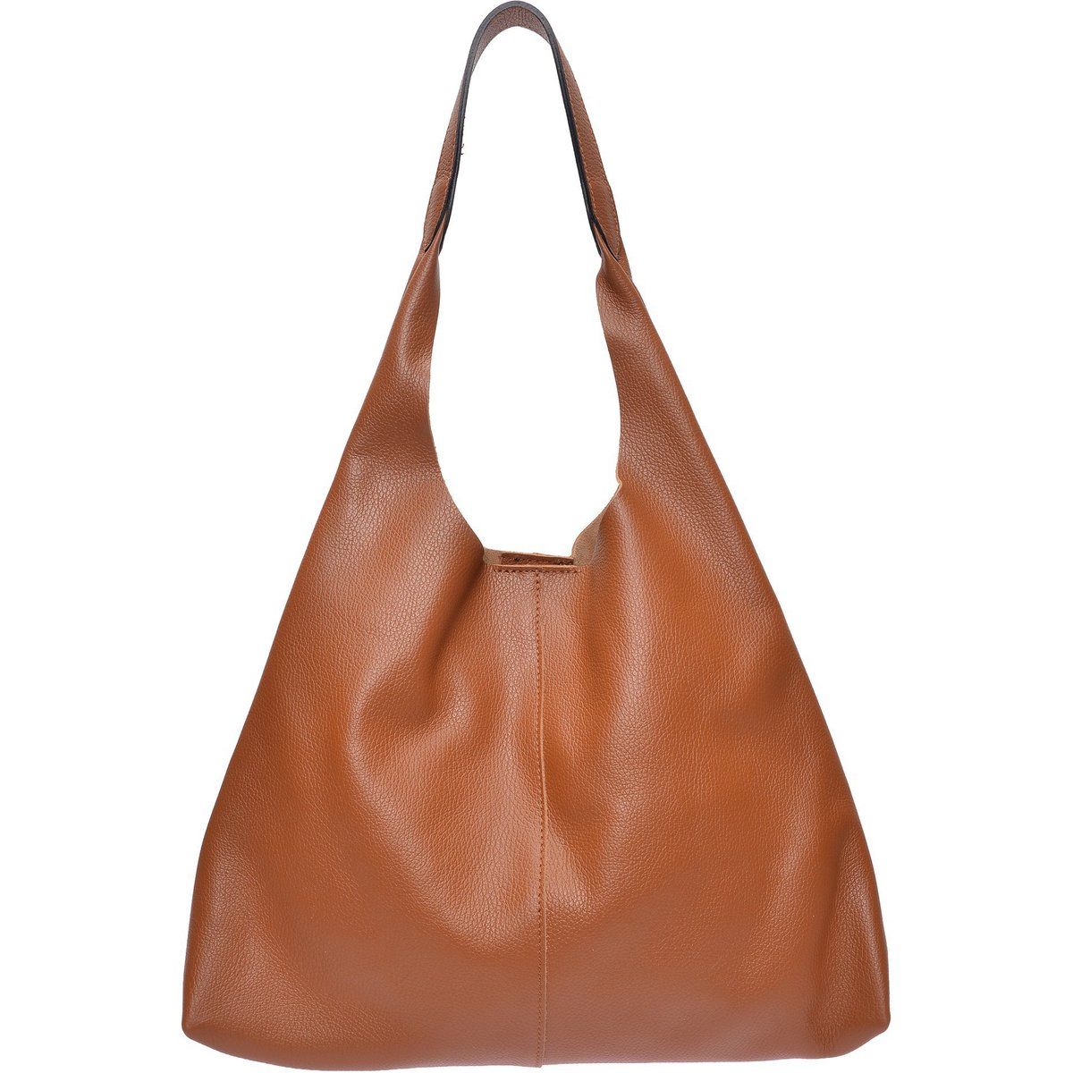 Geräumige Hobo-Tasche aus genarbtem Leder