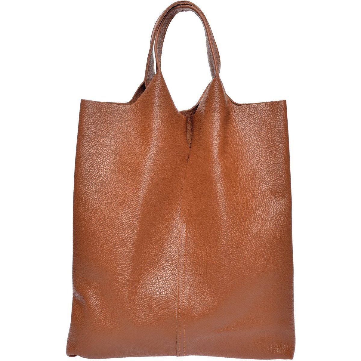 Lässiger Shopper aus genarbtem Leder