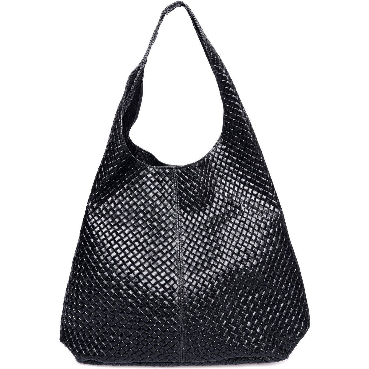 Geflochtene Shopper-Tasche aus Leder