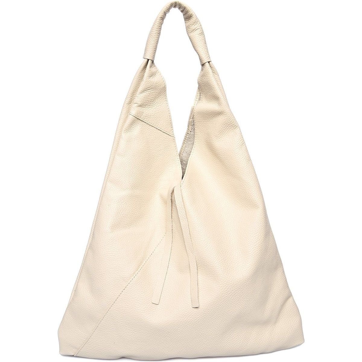 Lässiger Shopper aus genarbtem Leder