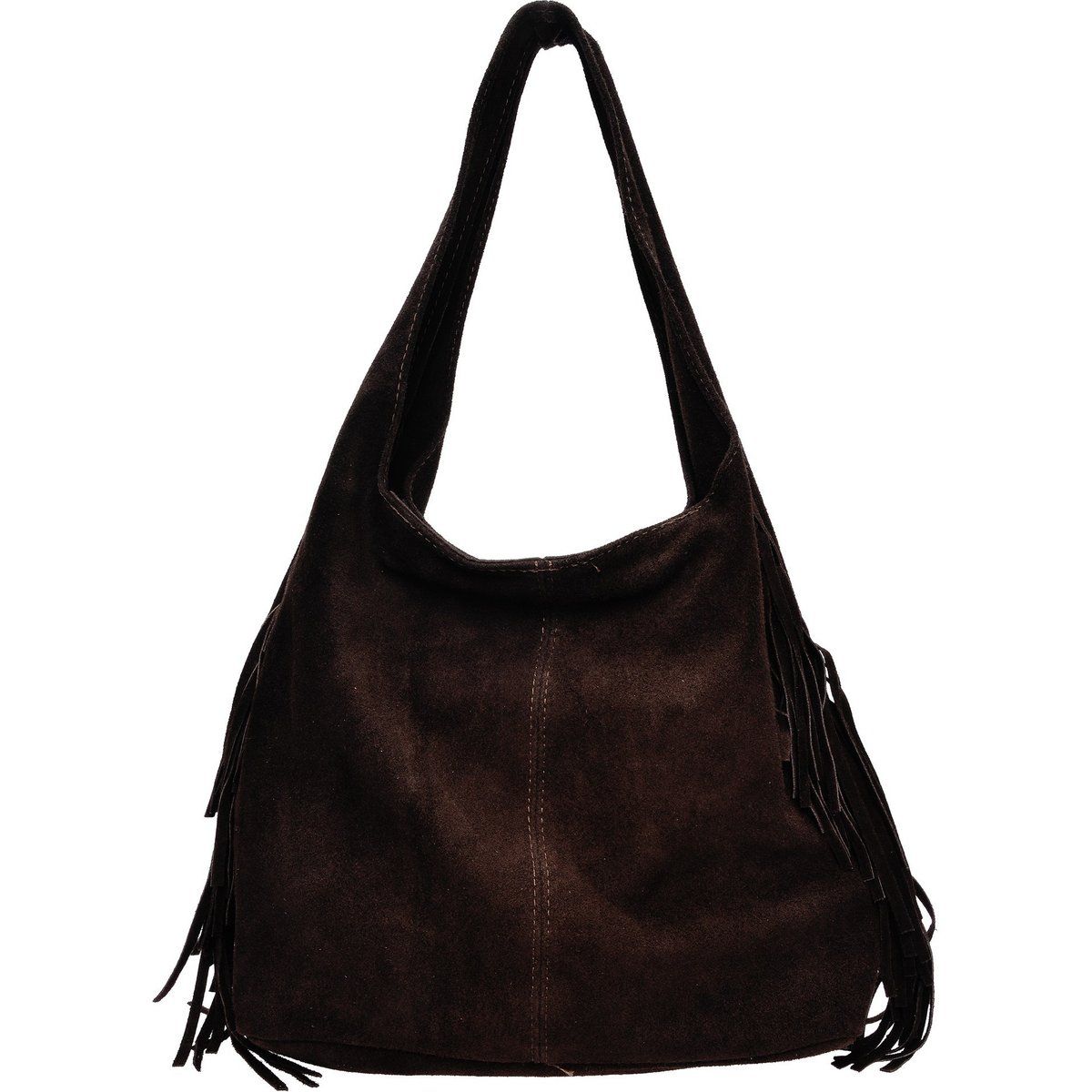 Wildleder-Hobo mit Fransen-Details