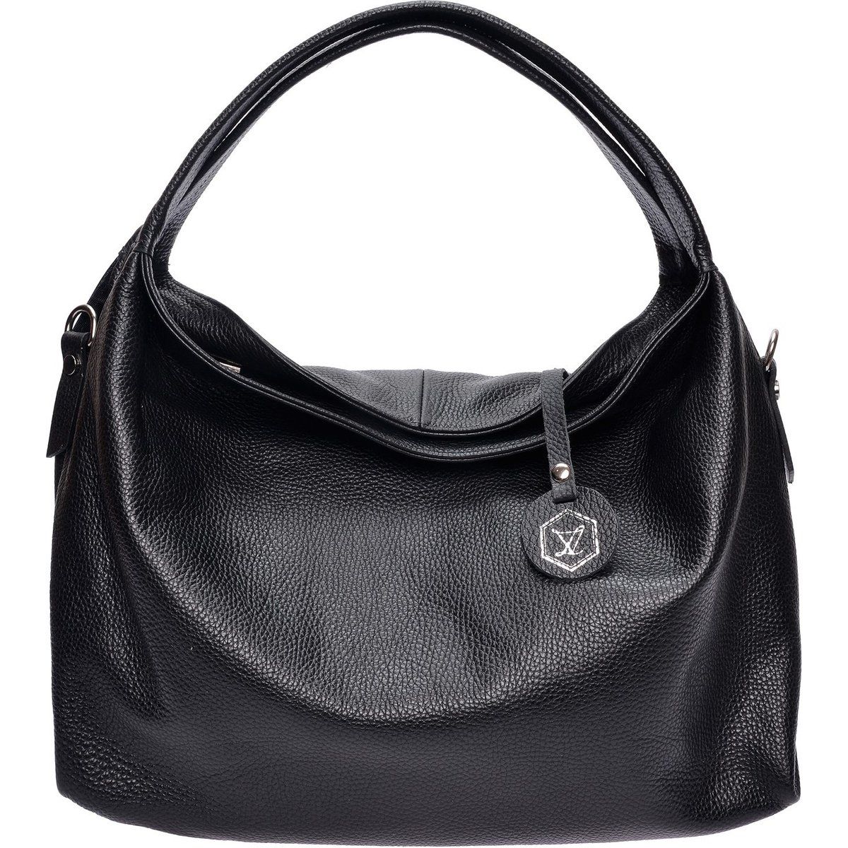 Geräumige Hobo-Tasche aus genarbtem Leder