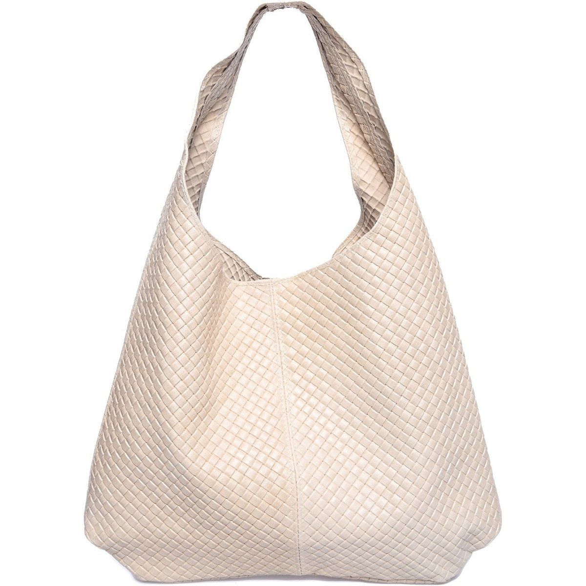 Elegante Shopper-Tasche aus Ledergeflecht