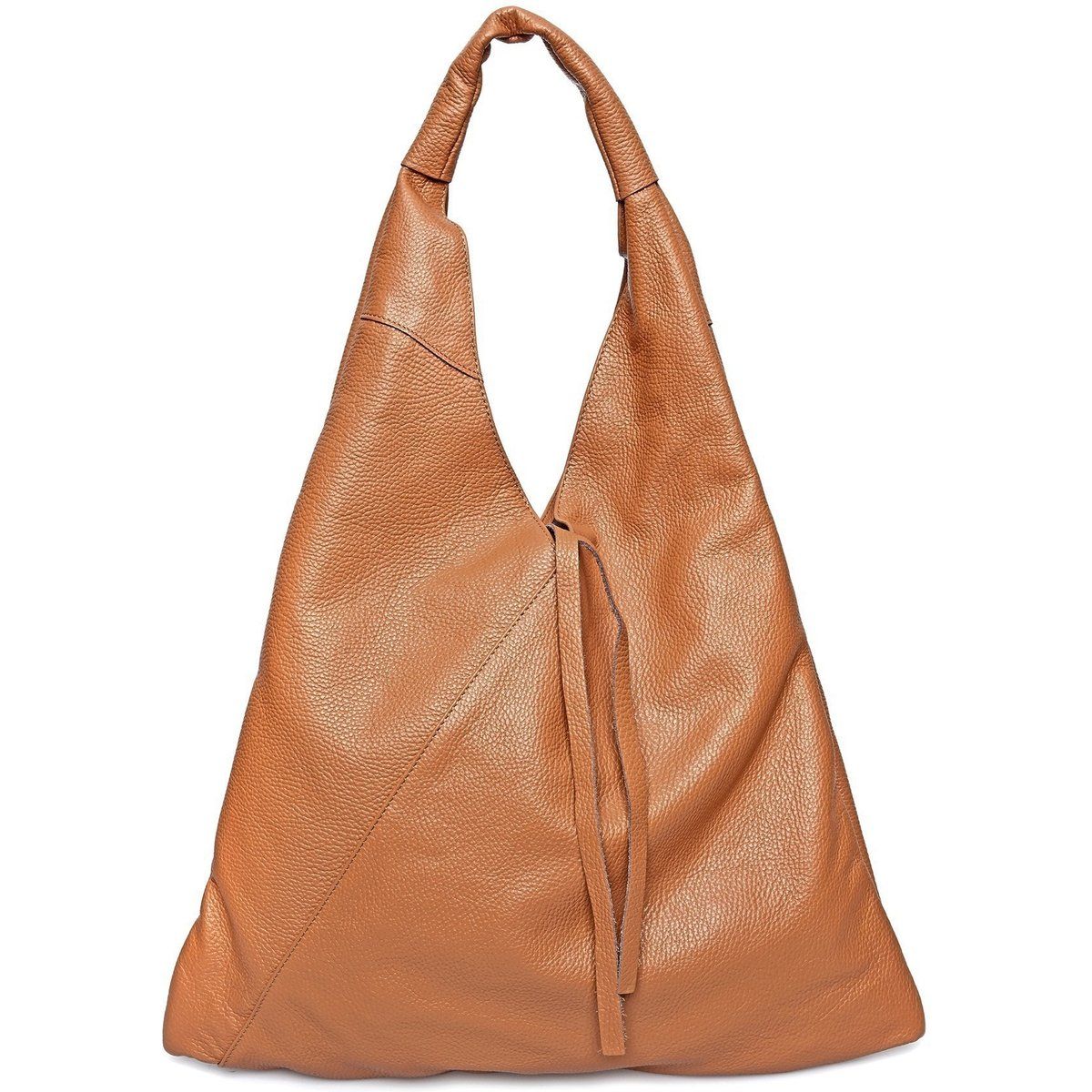 Minimalistische Shopper-Tasche aus genarbtem Leder