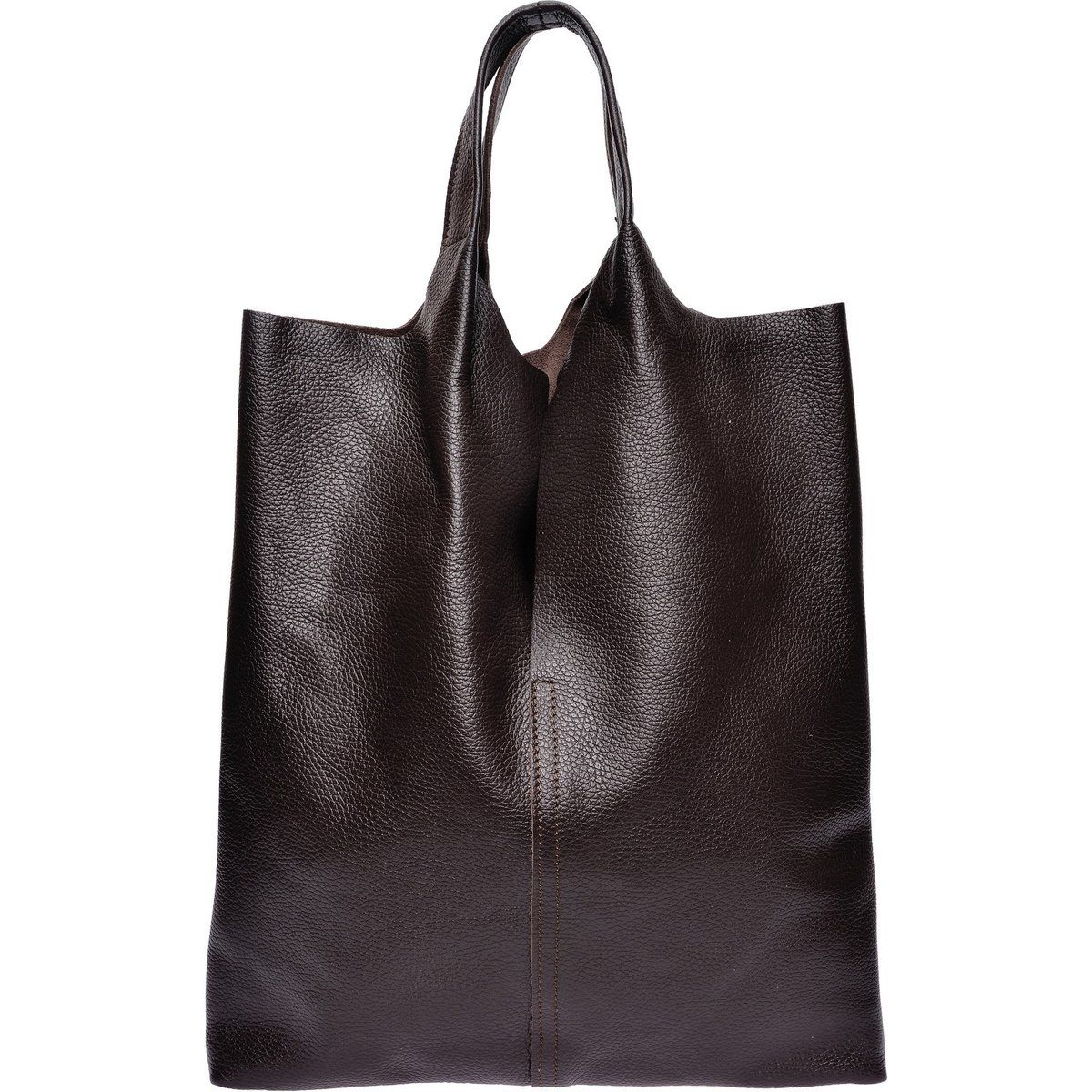Shopper aus genarbtem Leder