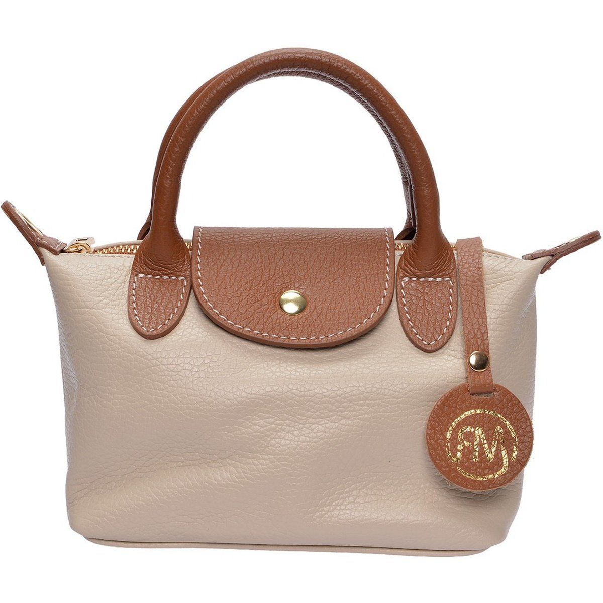 Kleine Henkeltasche aus genarbtem Leder