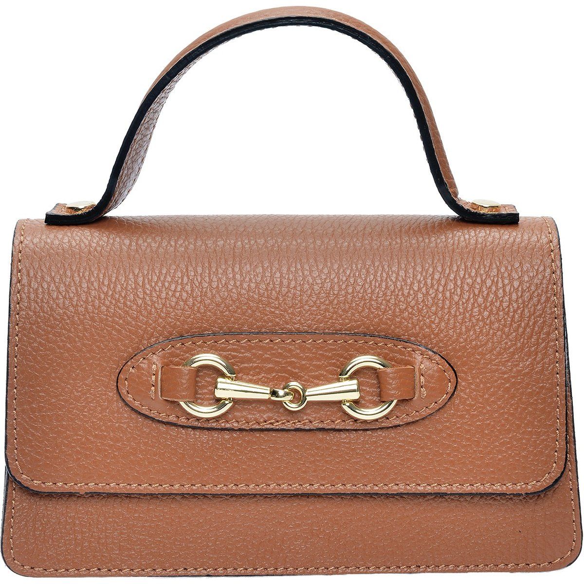 Elegante Lederhandtasche mit Horsebit-Detail