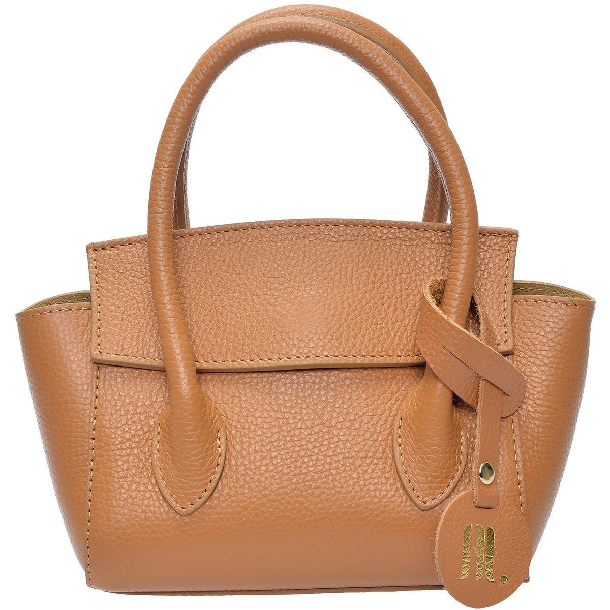 Strukturierte Mini-Tasche aus genarbtem Leder