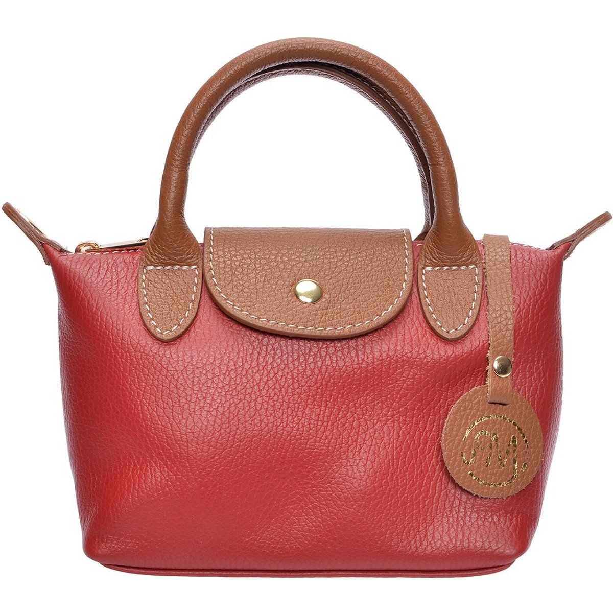Henkeltasche aus genarbtem Leder