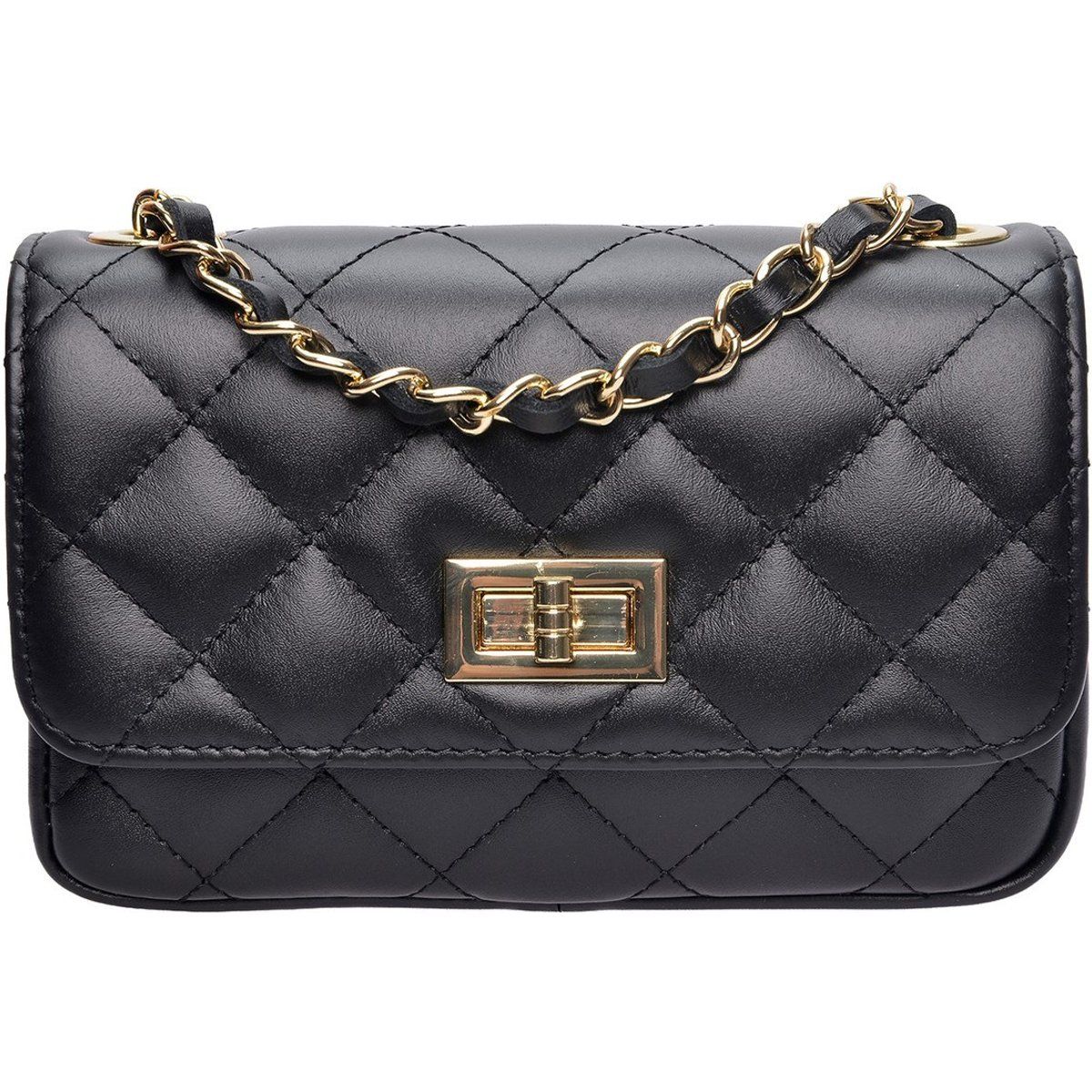 Gesteppte Crossbody-Tasche aus Leder