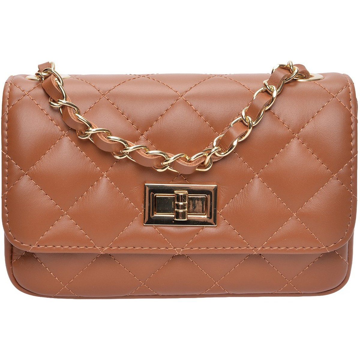 Gesteppte Leder-Crossbody-Tasche