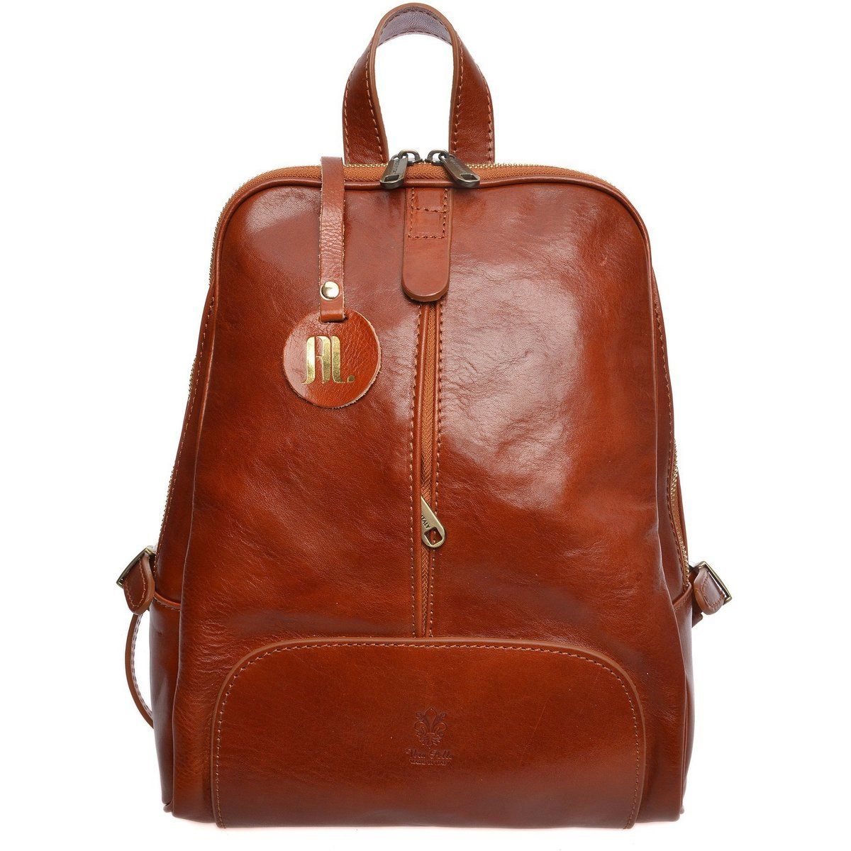 Eleganter italienischer Lederrucksack in Schmalform
