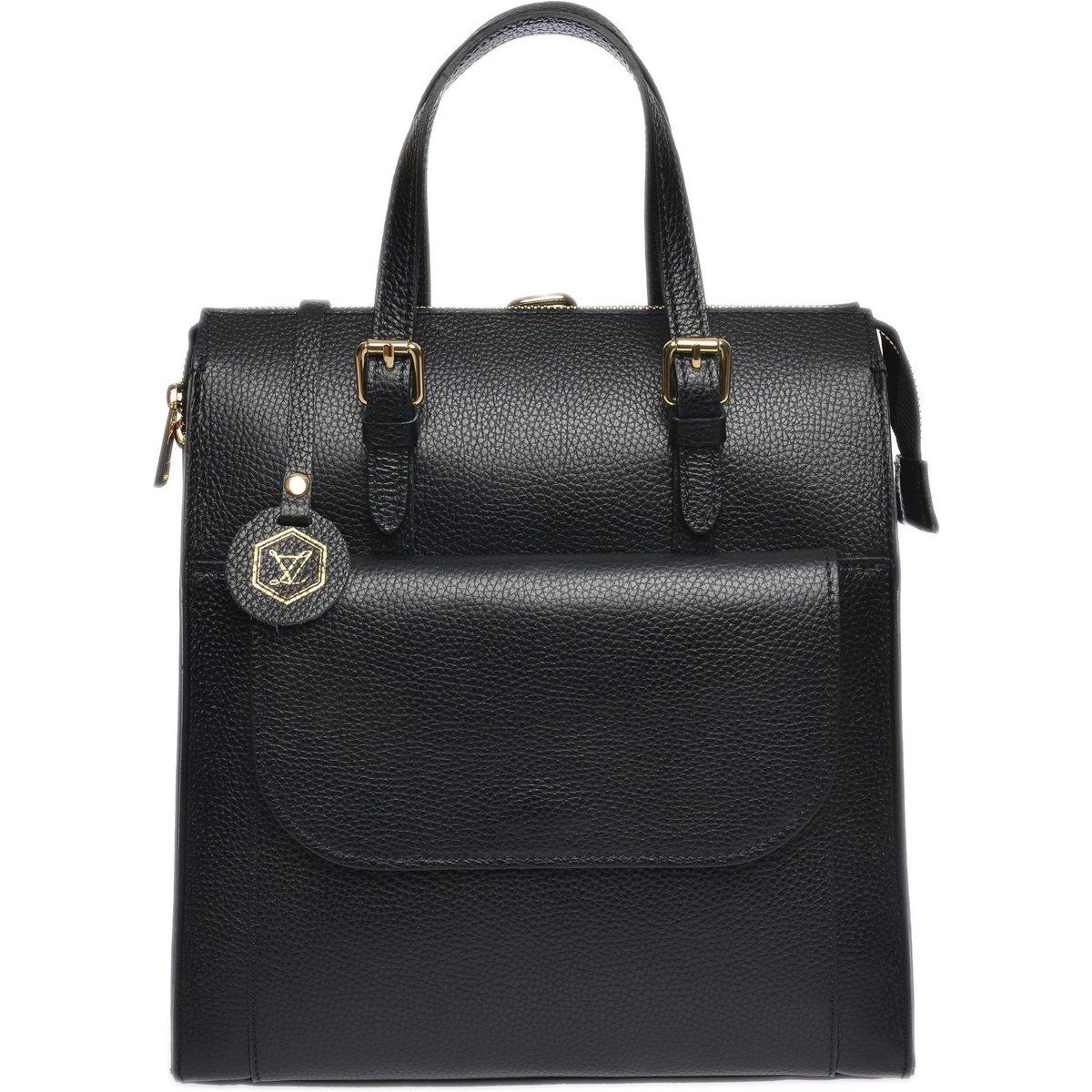 Wandelbarer Rucksack aus genarbtem Leder