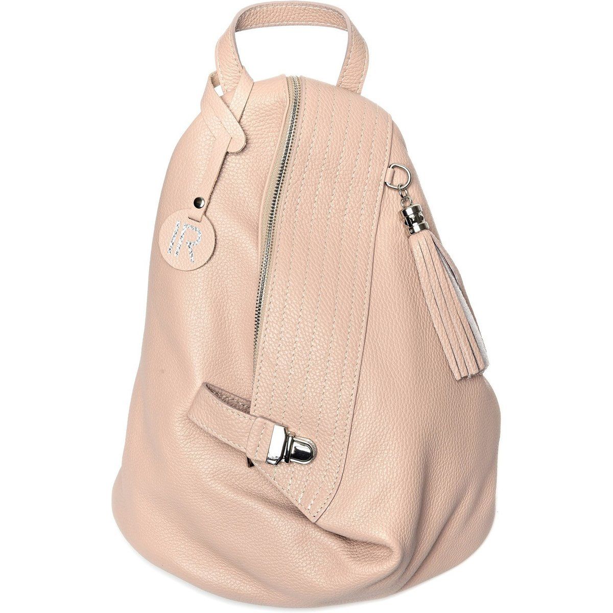 Rucksack aus genarbtem Leder mit Quaste