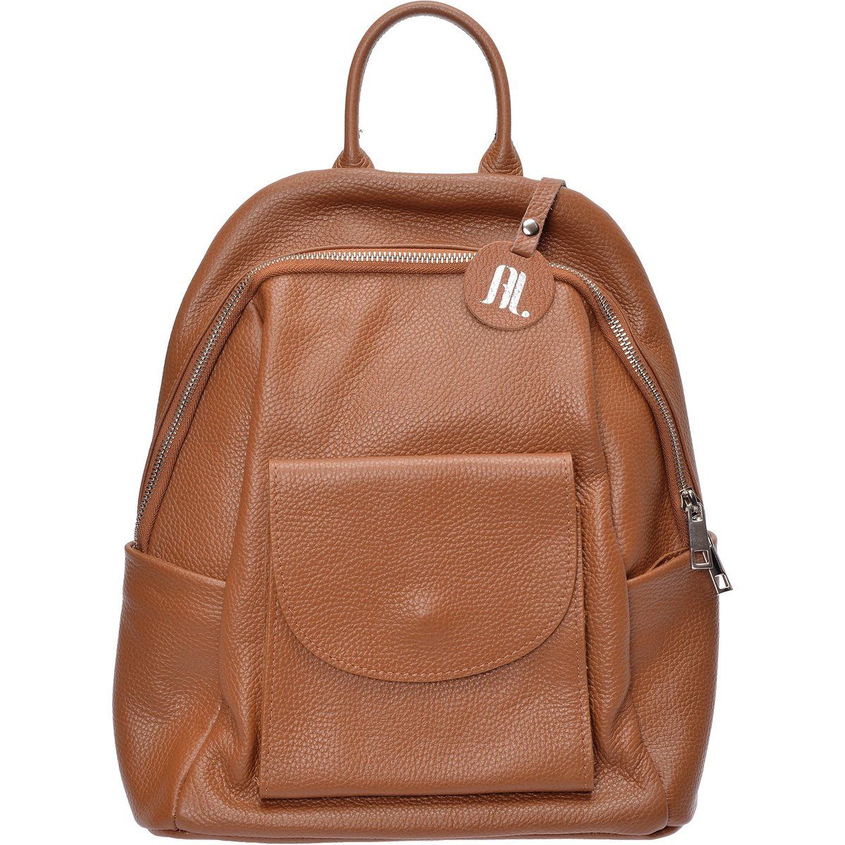 City-Rucksack aus genarbtem Leder