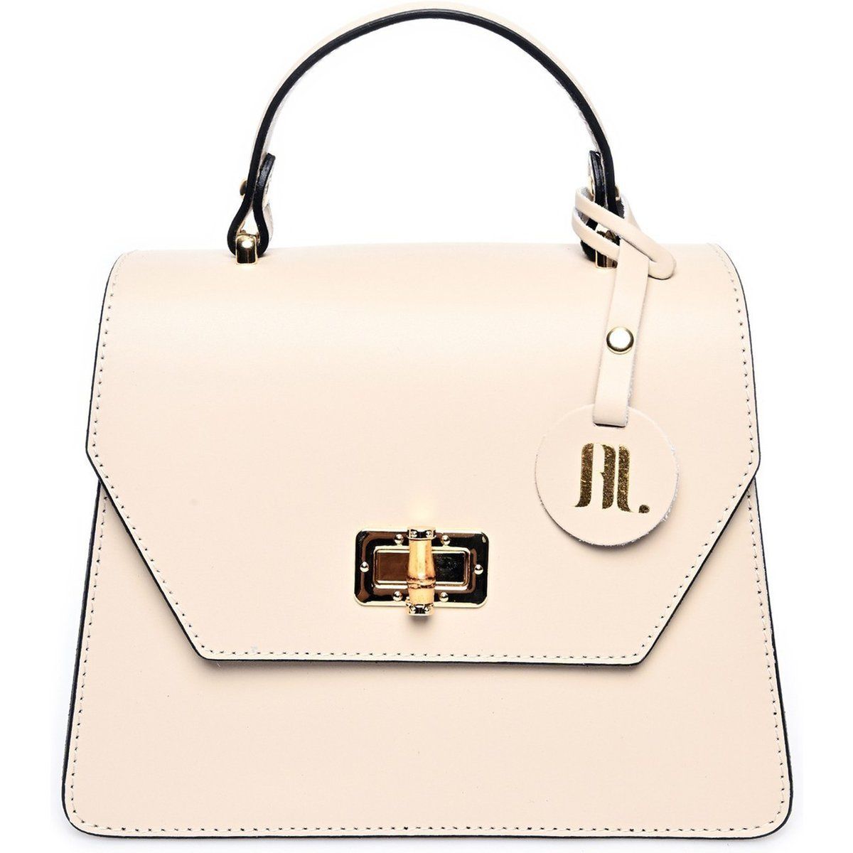 Strukturierte Trapeze-Handtasche mit Griff