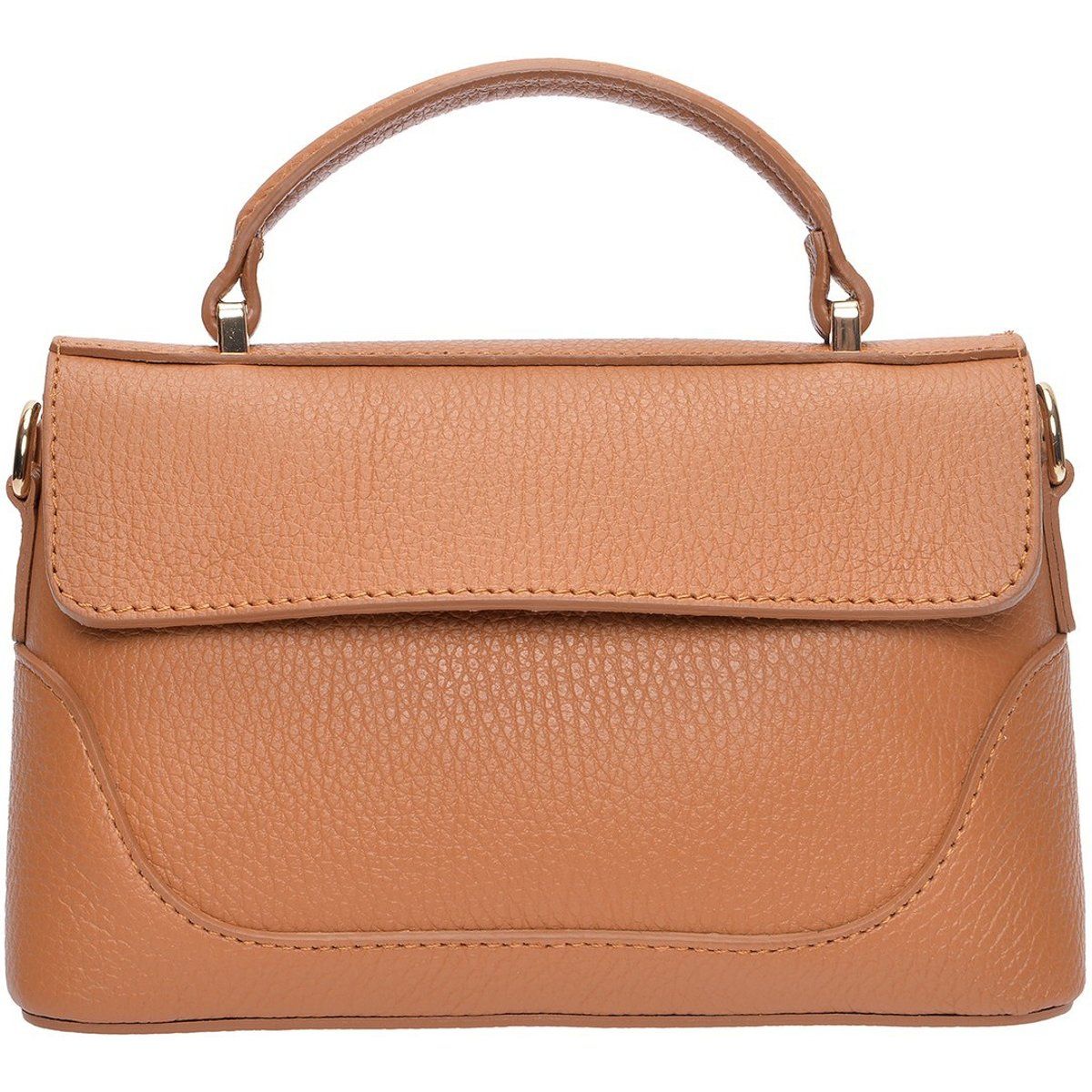 Strukturierte Leder-Henkeltasche