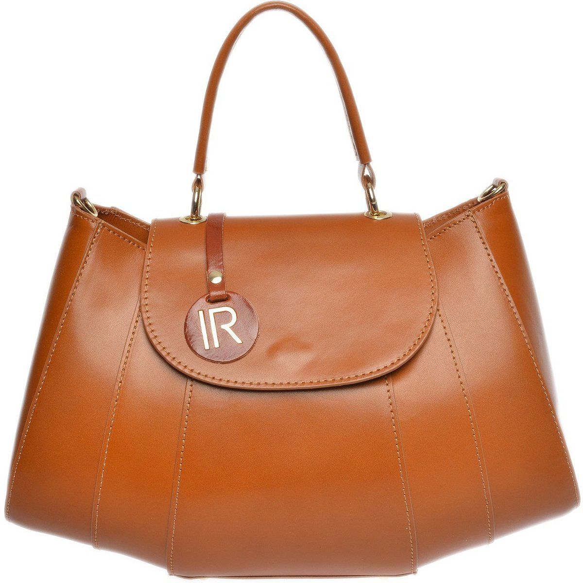 Strukturierte Leder-Henkeltasche