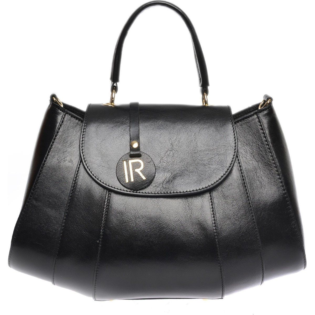 Elegante Trapez-Henkeltasche aus Leder