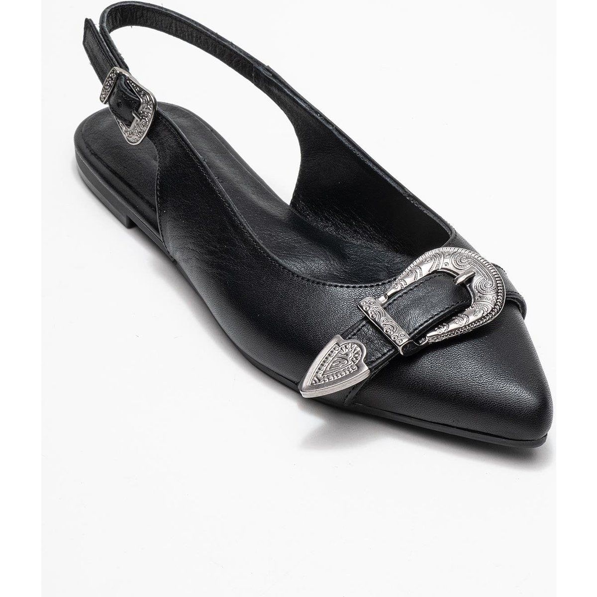 Spitze Slingback-Flats im Western-Stil