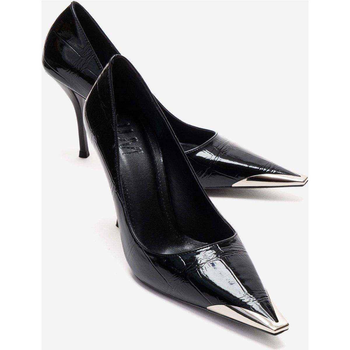 Spitze Stiletto-Pumps mit Metallkappe