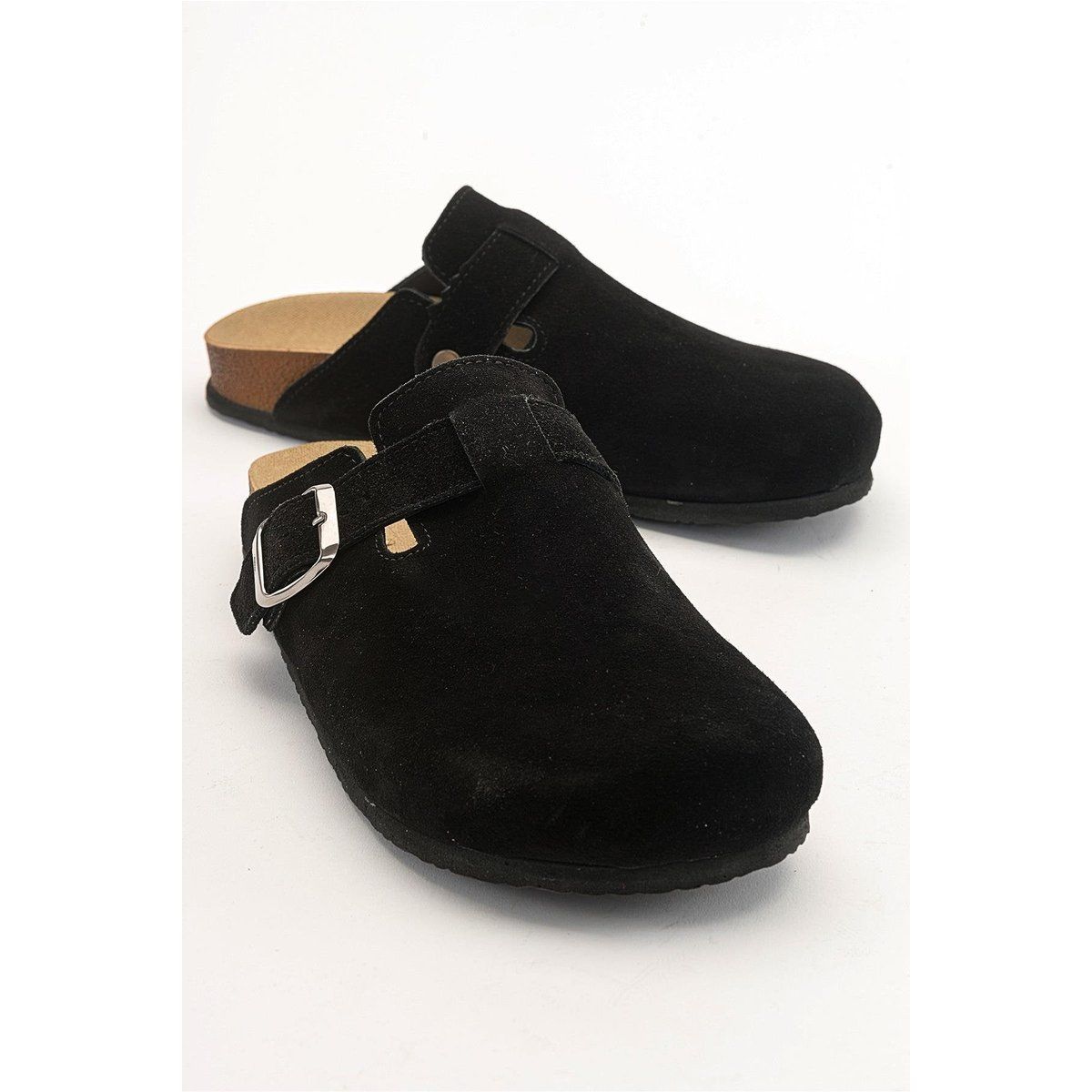 Premium Wildleder-Clogs mit Schnalle