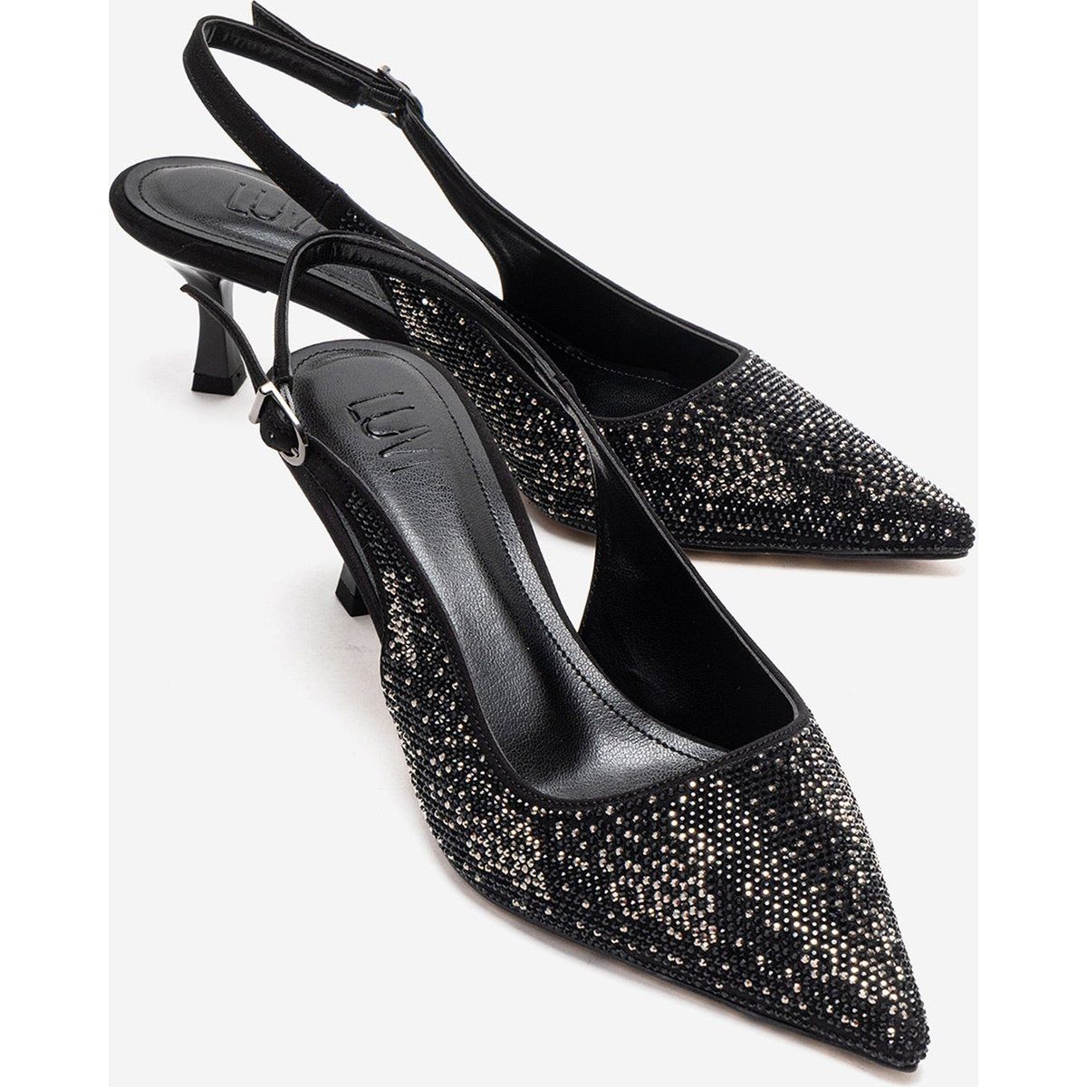 Verzierte Slingback-Pumps mit spitzer Kappe