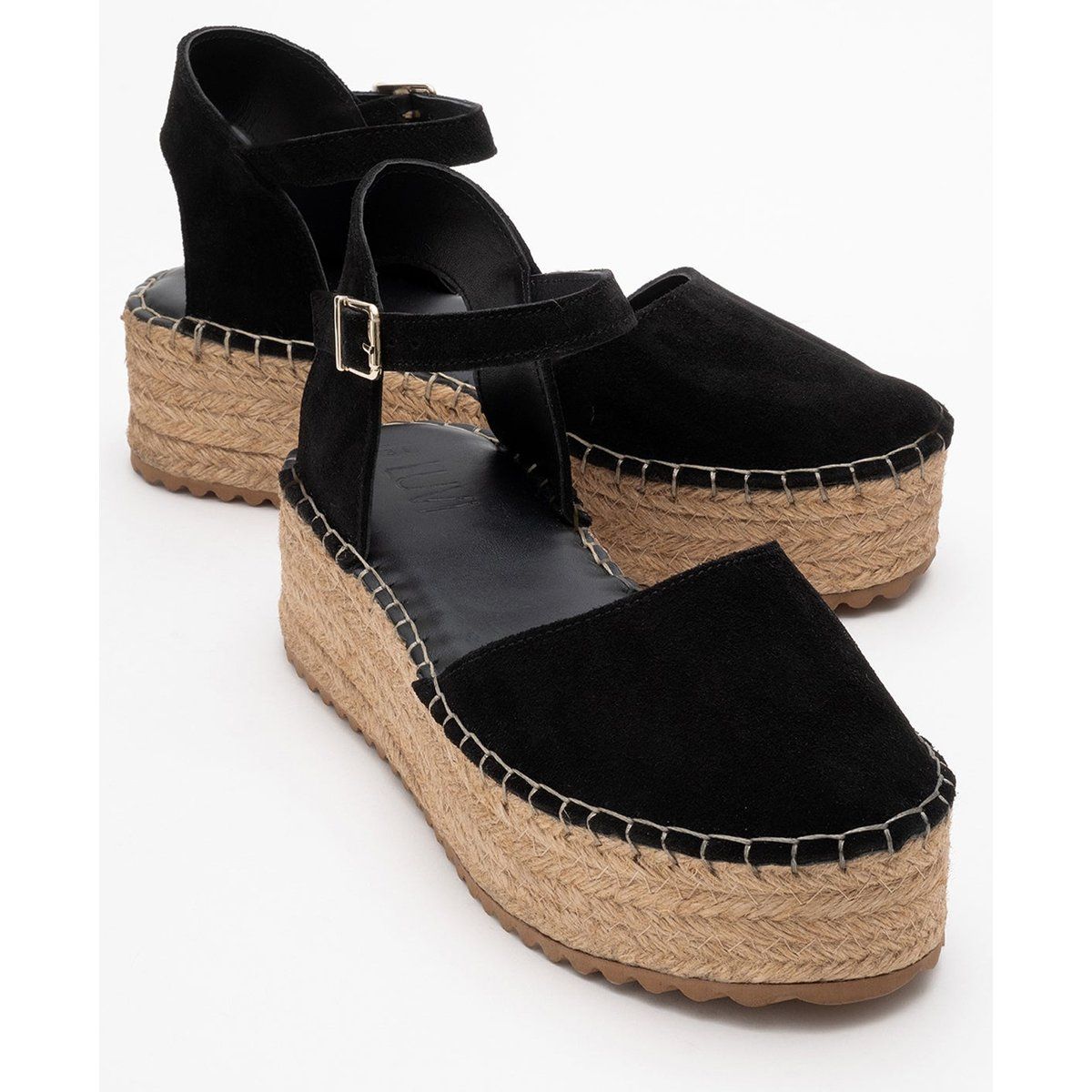 Wildleder Plateau Espadrille Keilsandalen