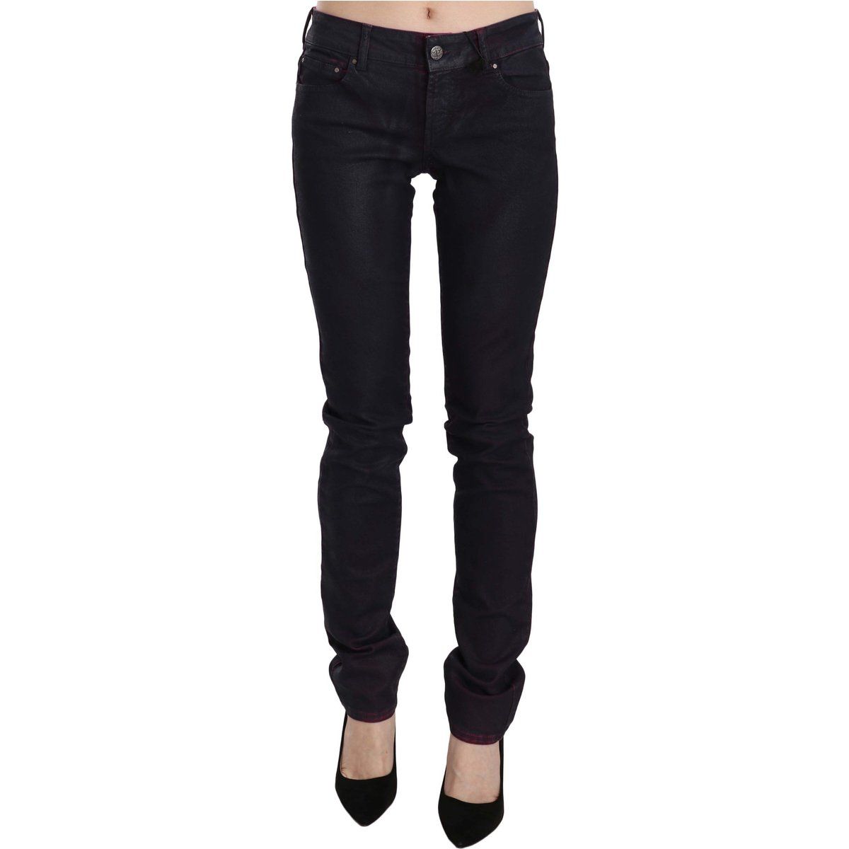 Elegante beschichtete Skinny-Jeans