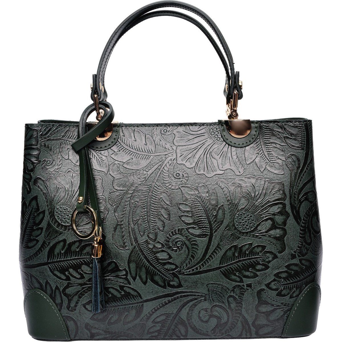 Handtasche mit floraler Prägung