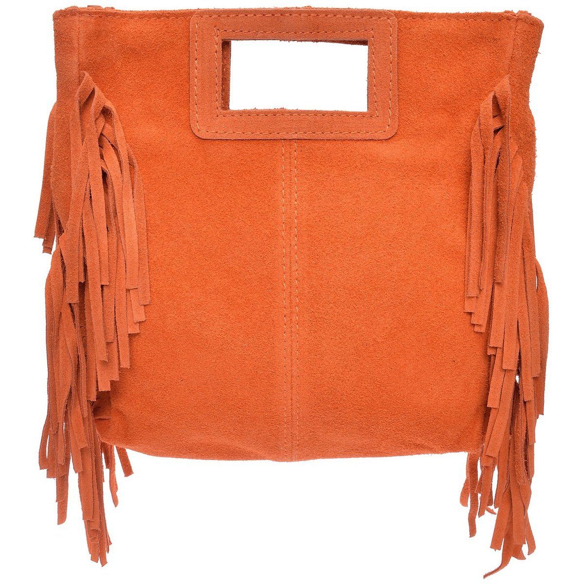 Boho-Suede-Tragetasche mit Fransen