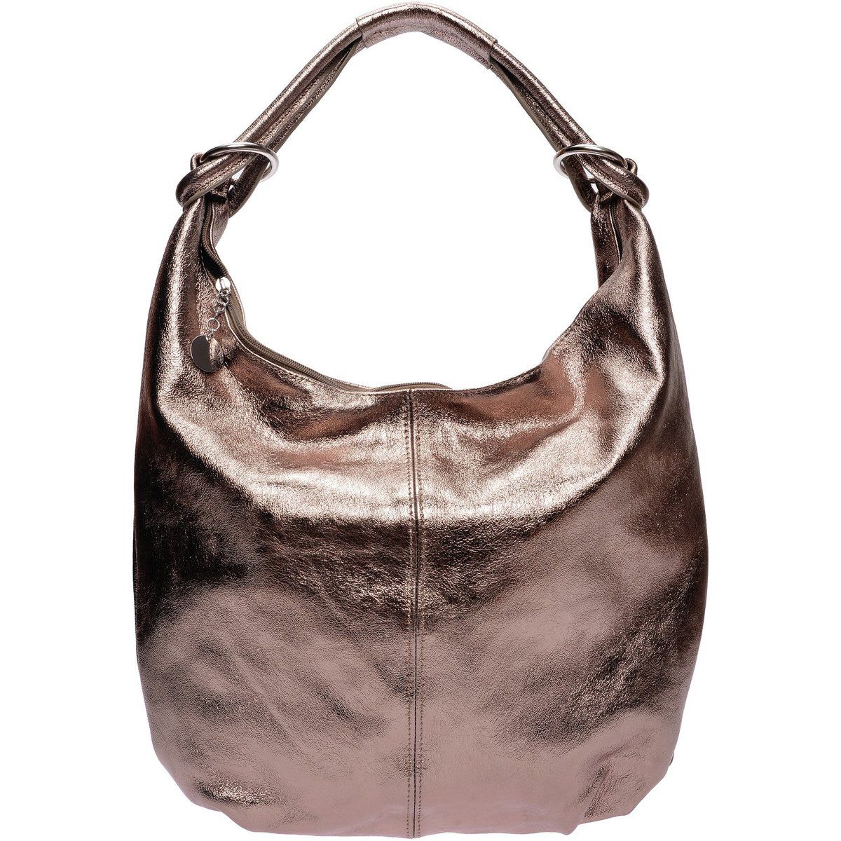 Hobo-Handtasche aus Metallic-Leder