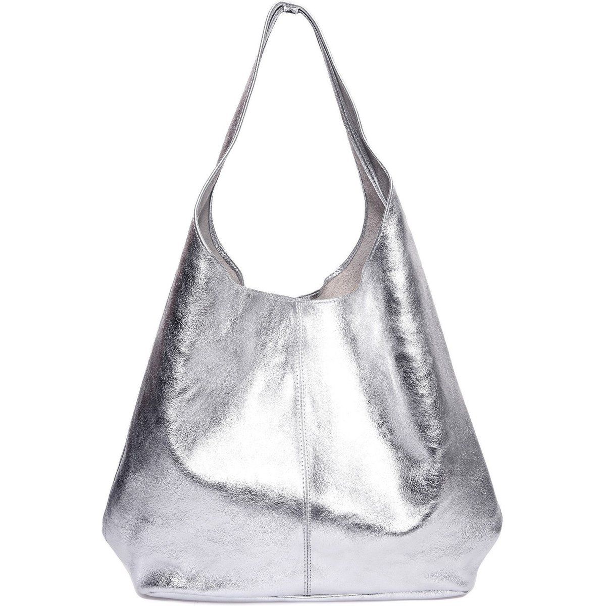 Metallische Leder-Hobo-Tasche