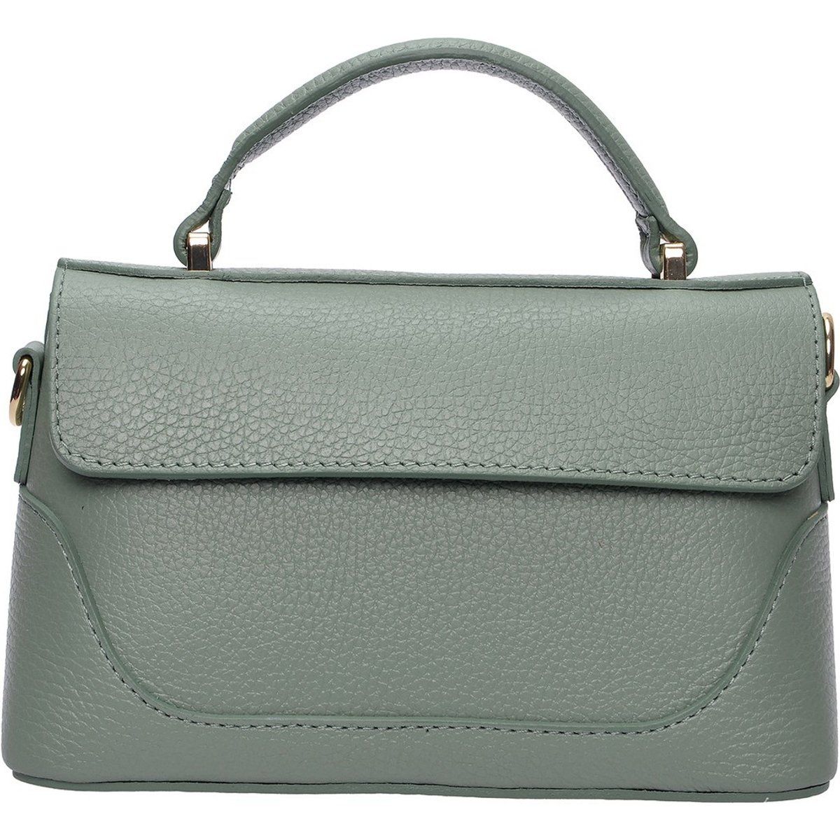 Strukturierte Lederhandtasche mit Griff