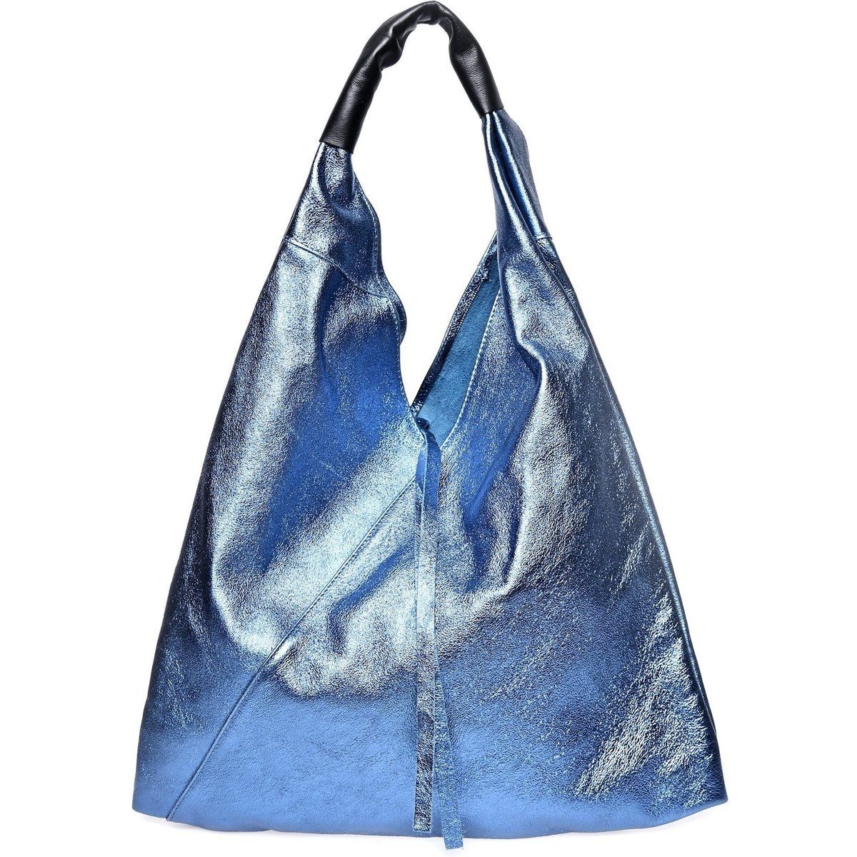 Shopper aus Metallic-Leder