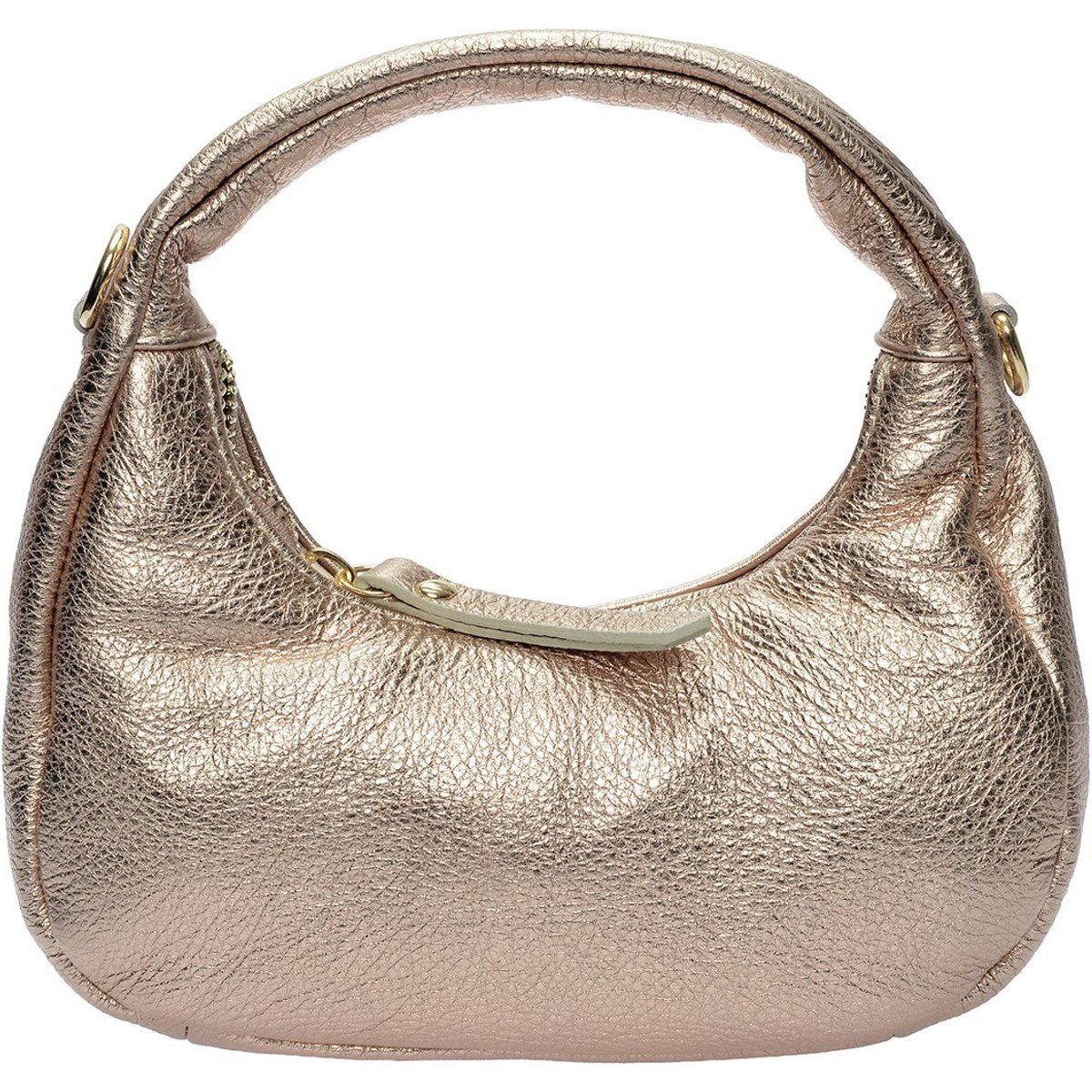 Hobo-Tasche aus metallischem genarbtem Leder