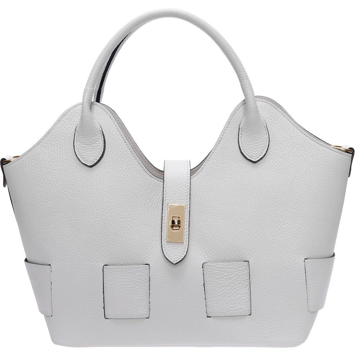 Henkeltasche aus genarbtem Leder