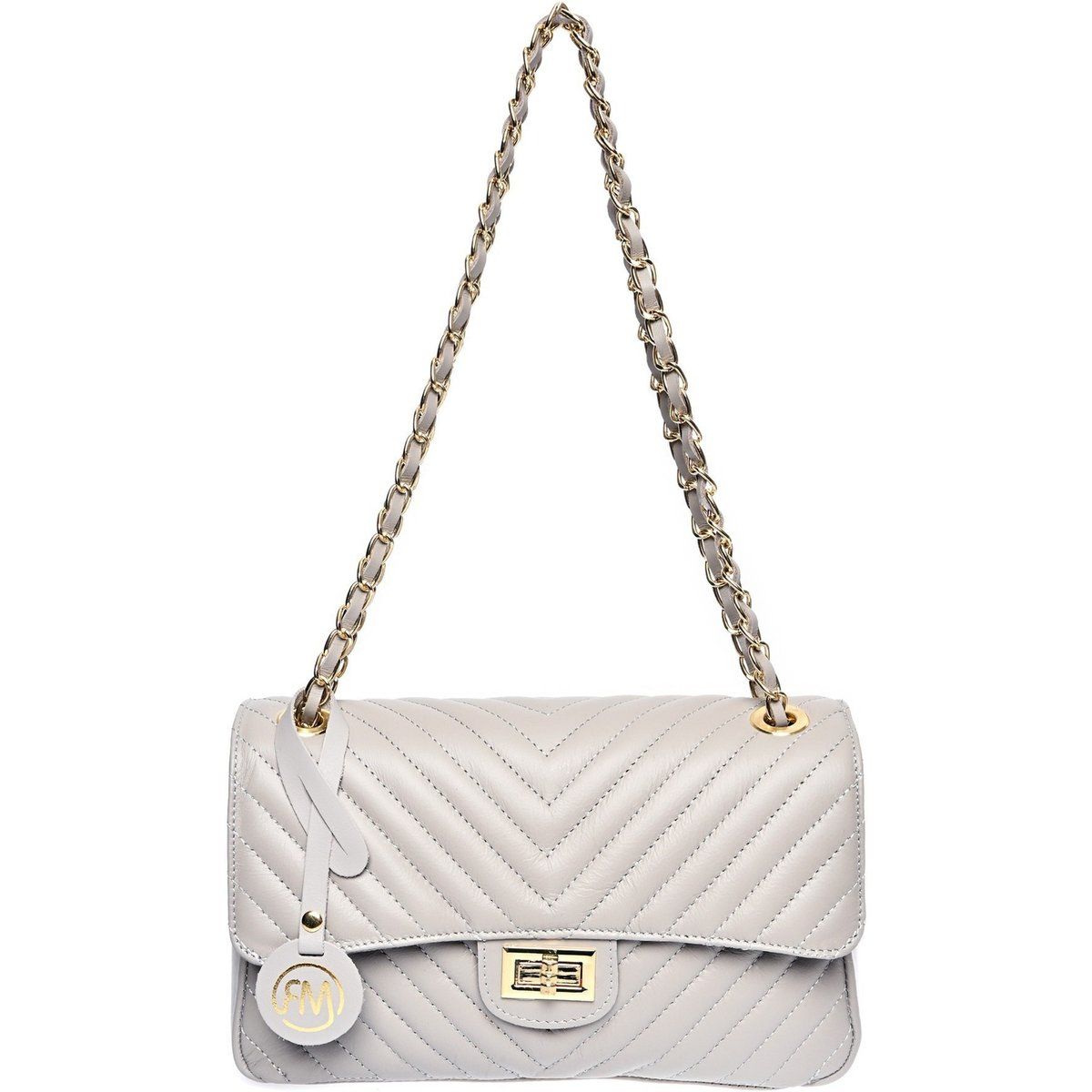 Gesteppte Leder-Schultertasche