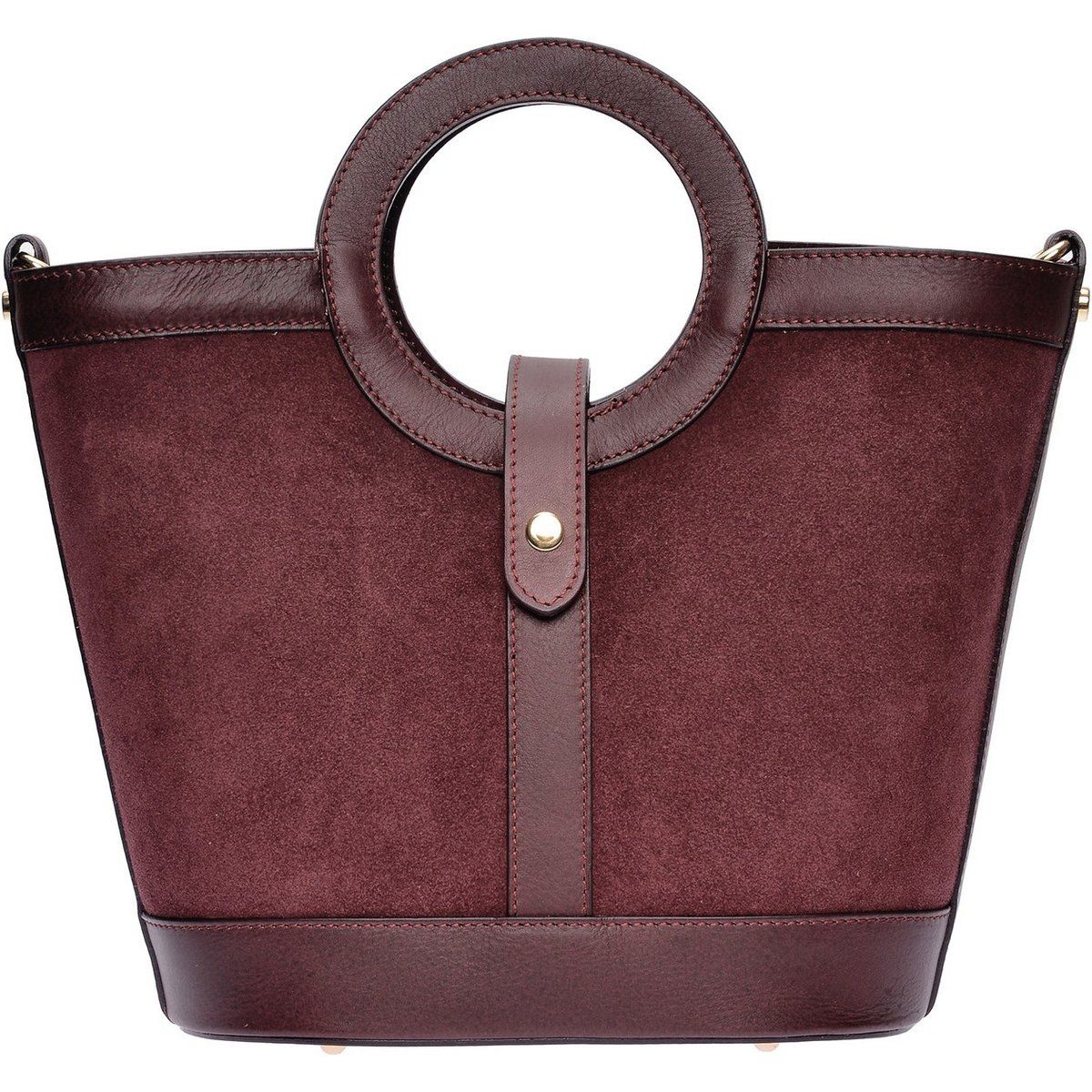 Elegante Wildleder- und Glattleder-Tote