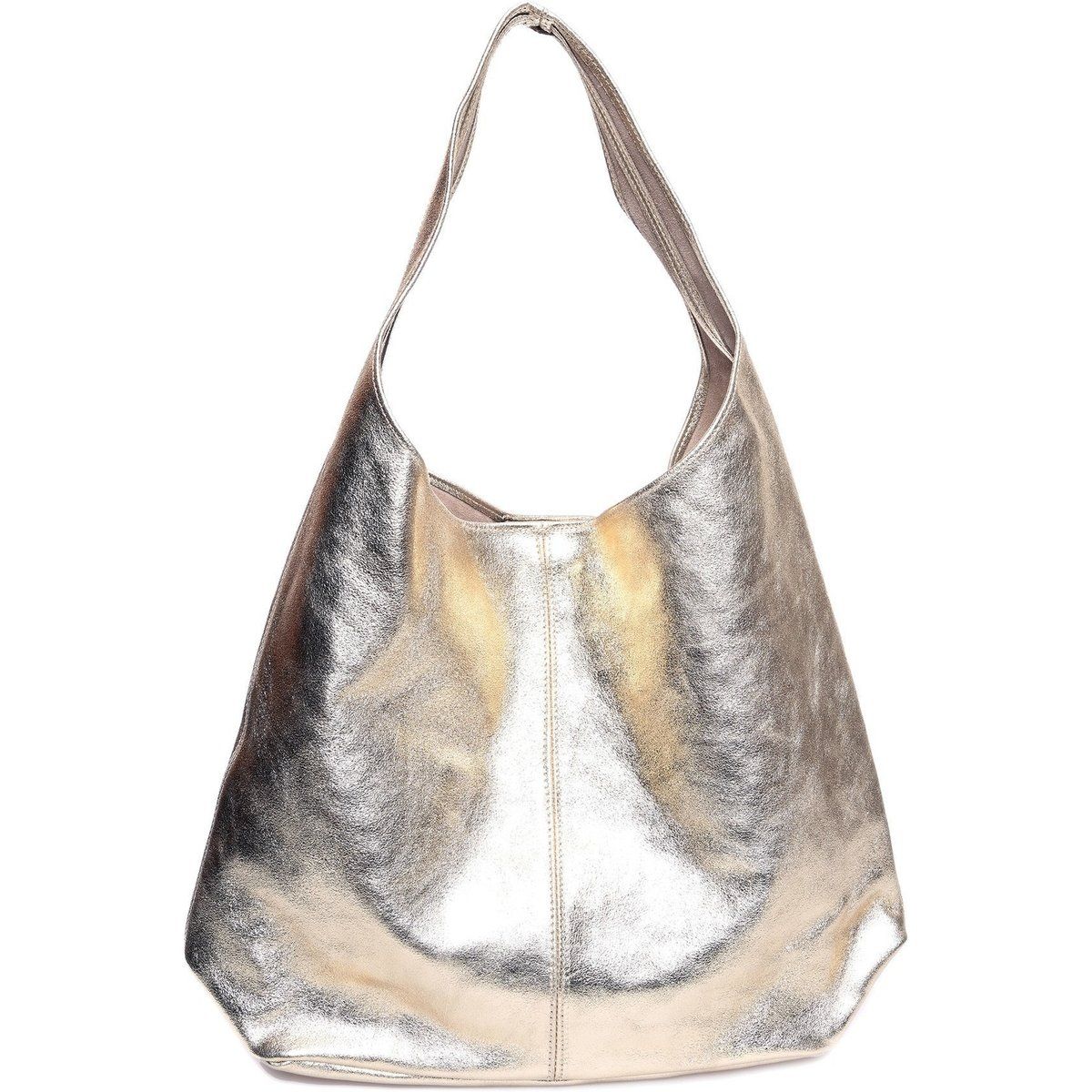 Hobo-Tasche aus Metallic-Leder