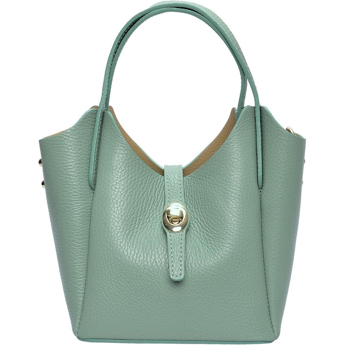 Mini-Beuteltasche aus genarbtem Leder